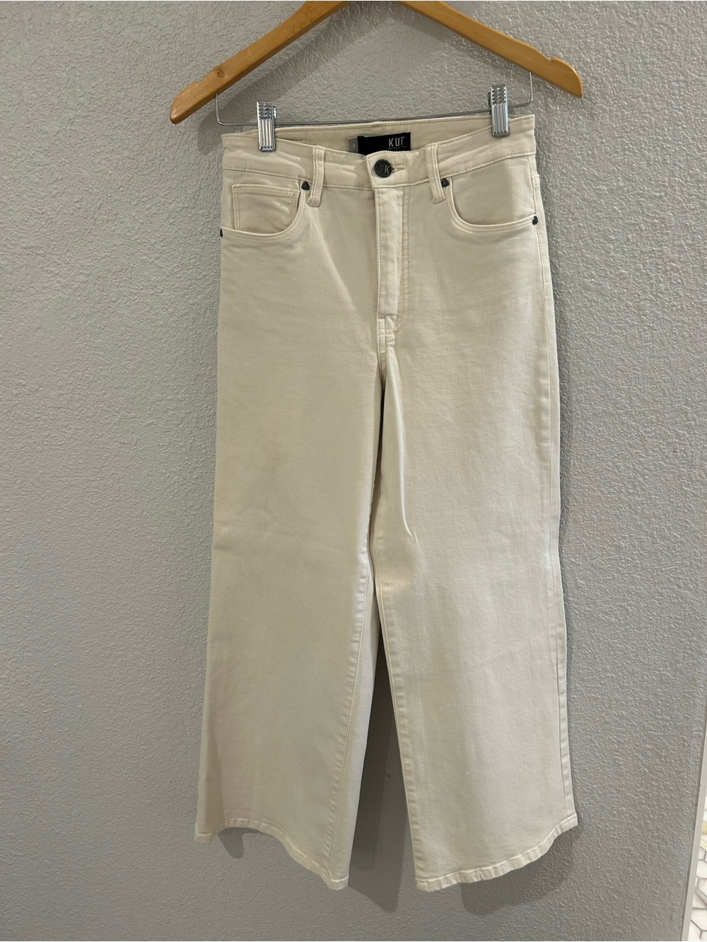 Kut from the Kloth Cream Wide-Leg Jeans